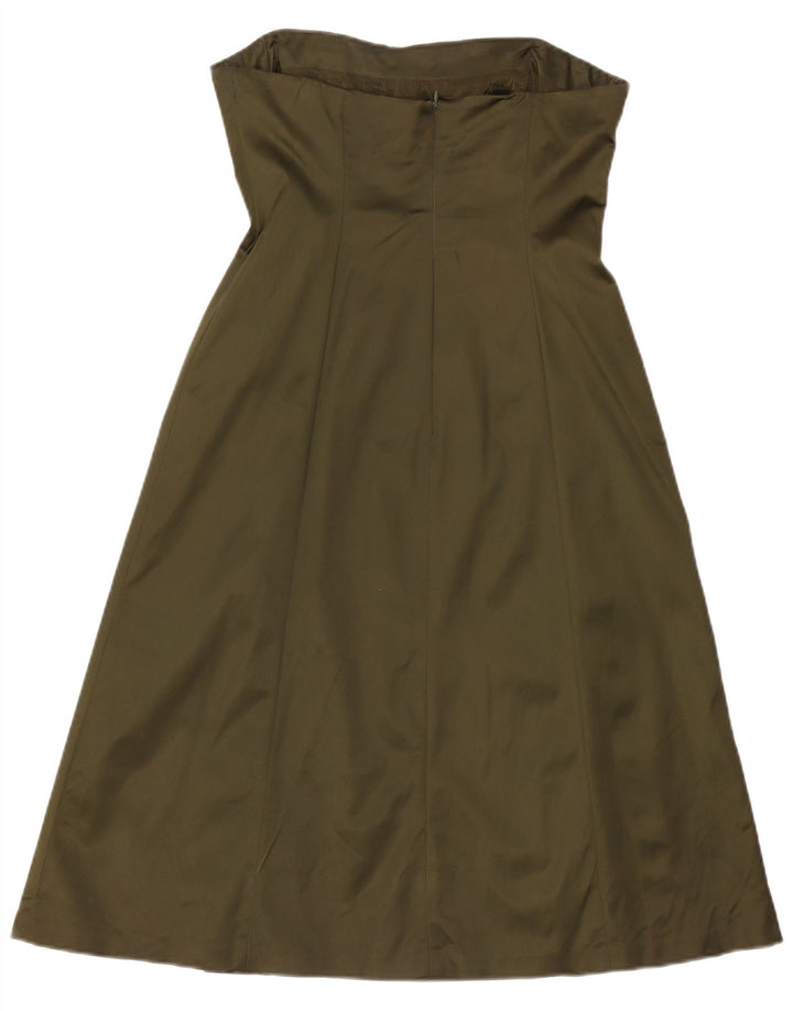 Coast Robe bustier femme UK 12 Acétate kaki moyen
