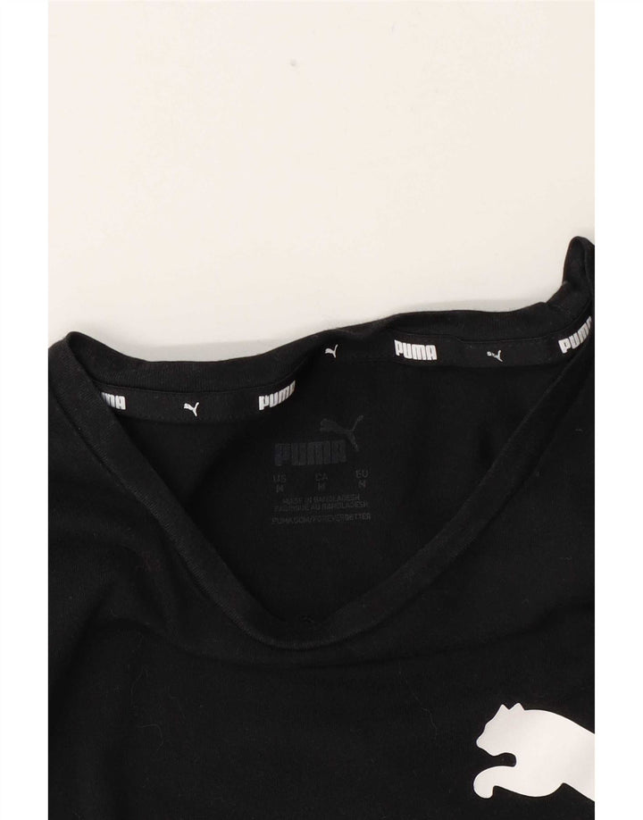 Puma T-shirt graphique pour femme UK 14 Noir moyen
