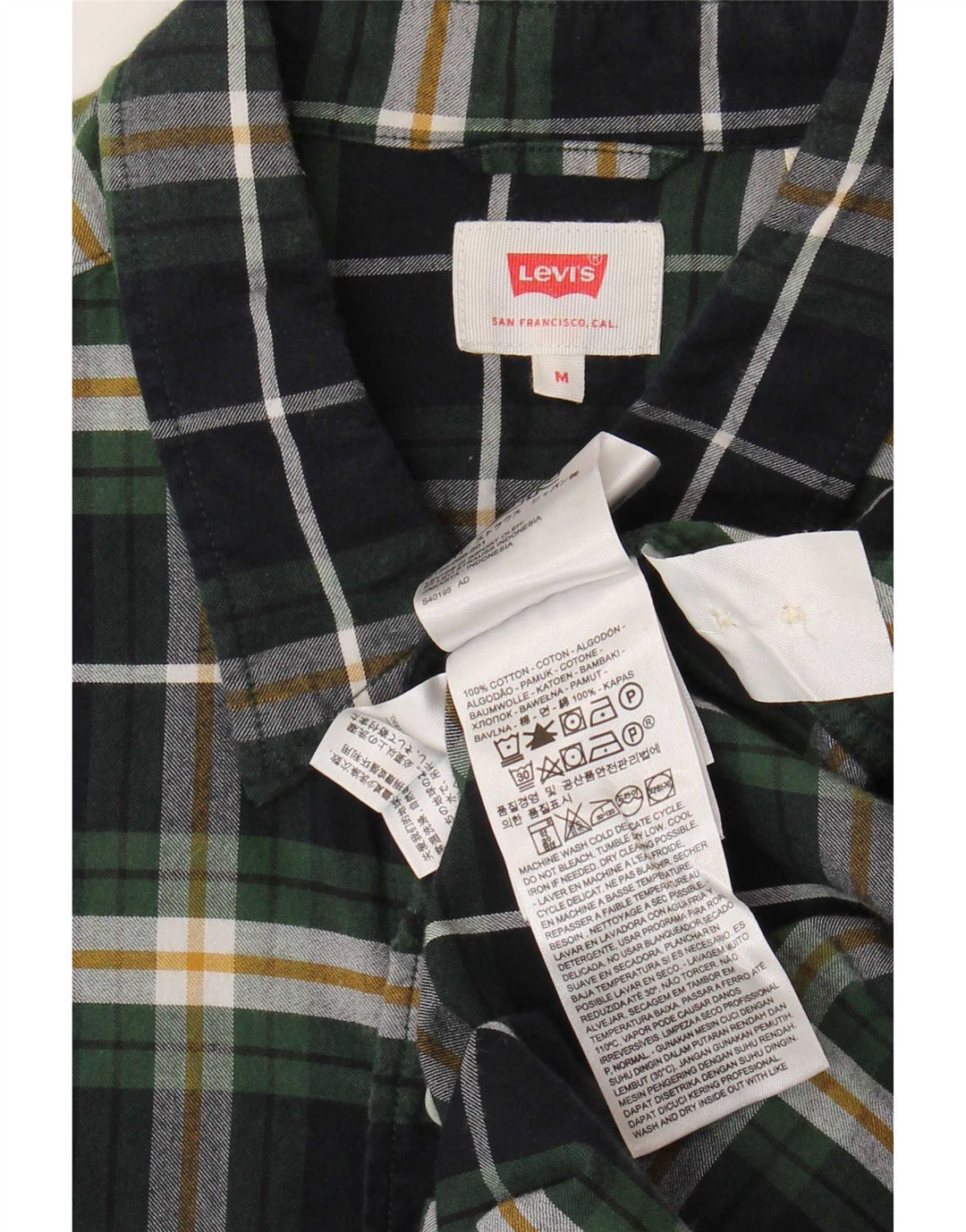 Levi's Chemise Flannel Homme Vert Moyen Carreaux Coton