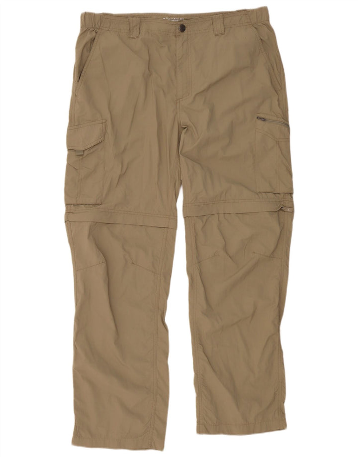 COLUMBIA Pantalon Cargo Droit Omni-Shade Homme W38 L32 Nylon Beige