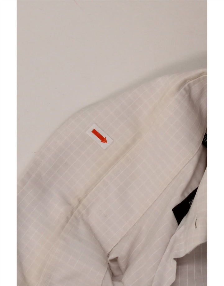 HUGO BOSS Chemise coupe régulière pour homme Taille 40 15 3/4 Vichy blanc moyen