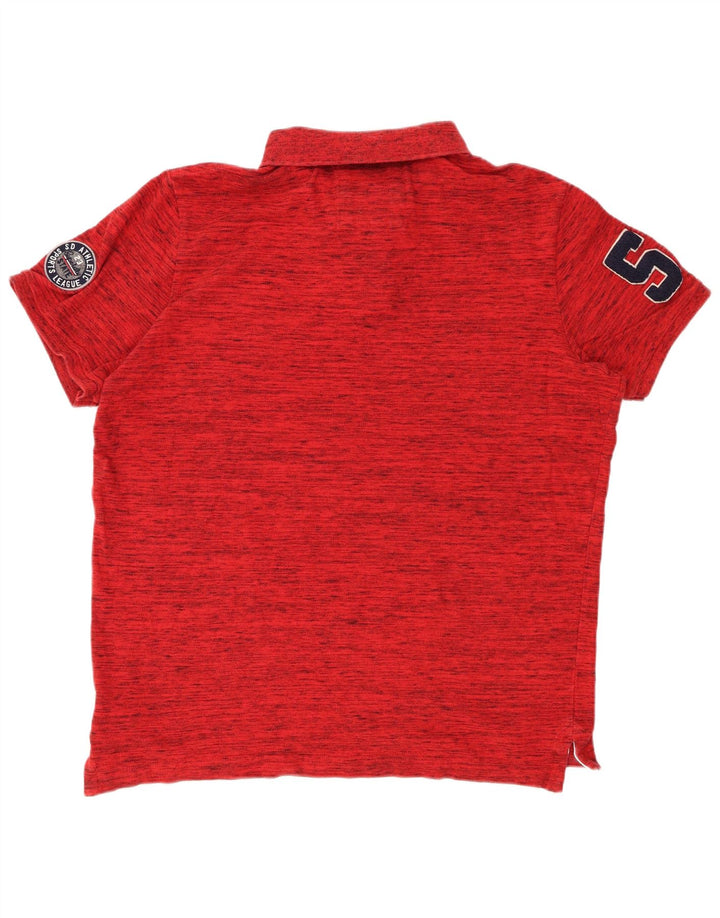 SUPERDRY Polo Graphique Homme 3XL Rouge Moucheté Coton