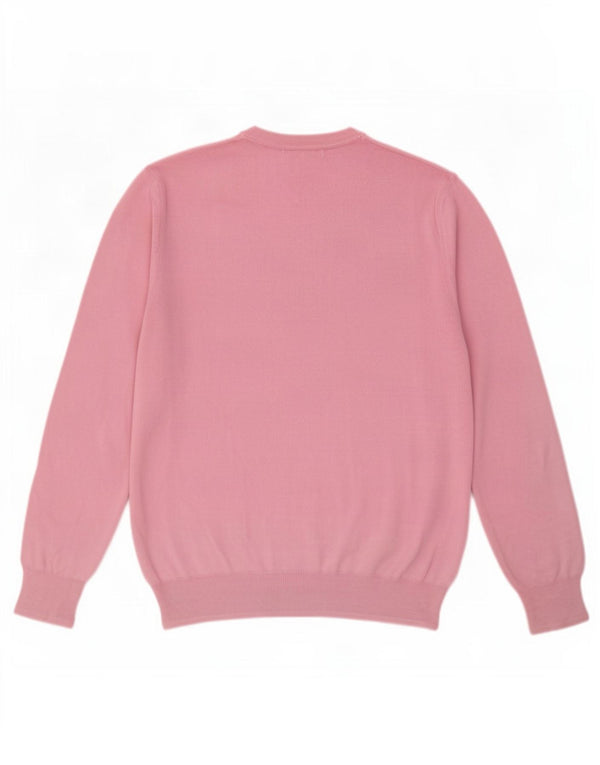 Zara Pull col V pour homme en coton rose Large
