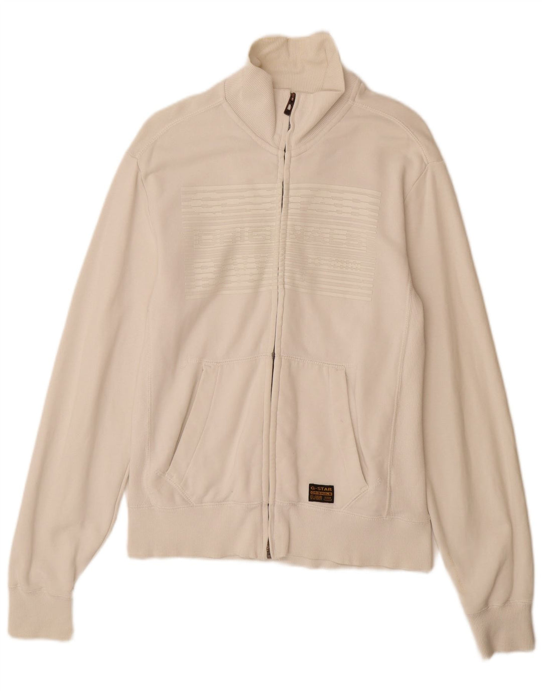 G-STAR Veste de Survêtement Homme Blanc Moyen Coton