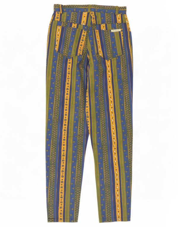 Pantalon décontracté femme vintage IT 42 Medium W30 L26 Rayé multicolore