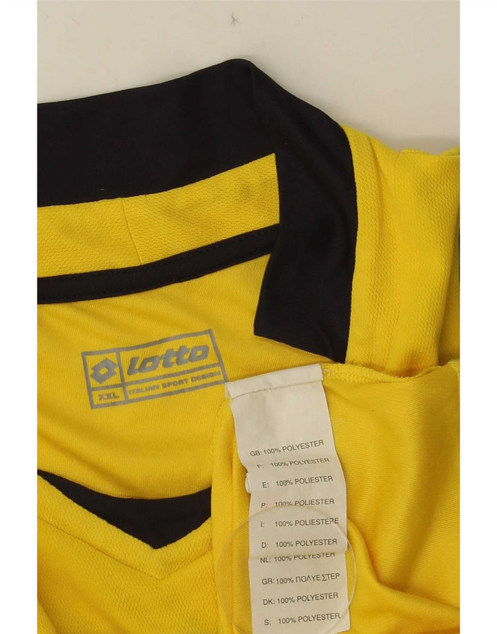 Lotto T-Shirt Homme Top 2XL Jaune Colorblock Polyester