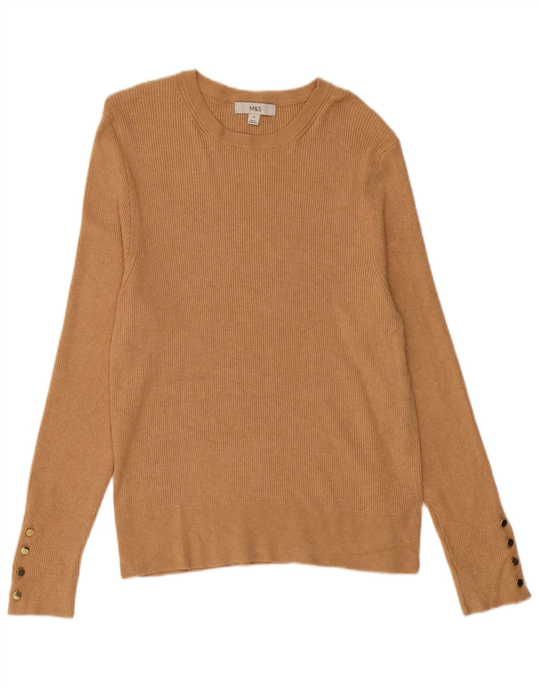 MARKS & SPENCER Pull col bateau pour femme UK 18 XL Beige Viscose