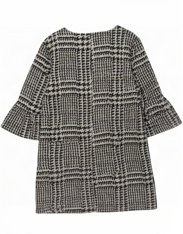 Zara Robe fourreau à manches 3/4 pour femme UK 18 XL Pied-de-poule Noir