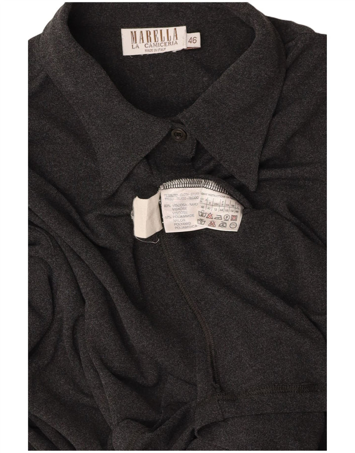 MARELLA Chemisier Femme UK 14 Large Gris Viscose