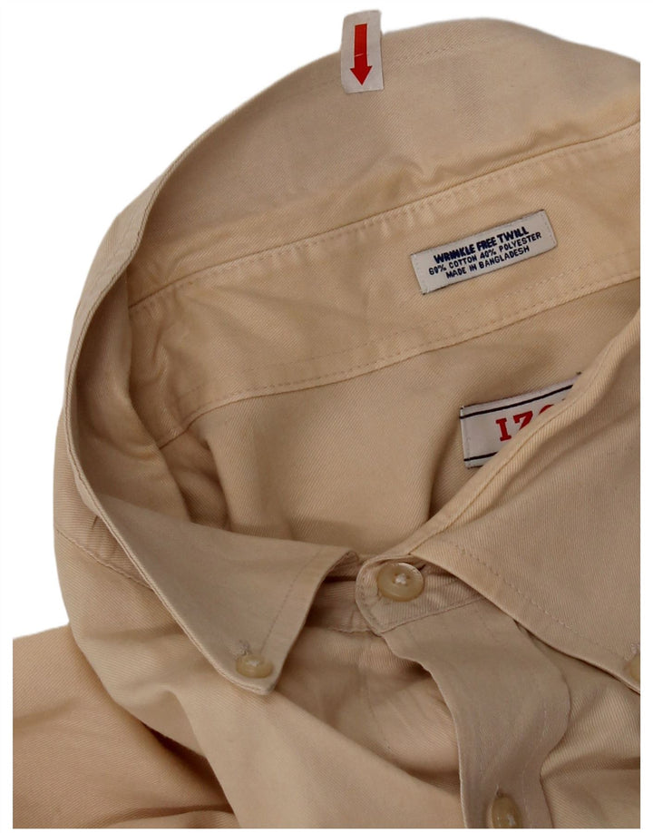 Izod Chemise coupe régulière pour homme Taille 18 2XL Coton beige