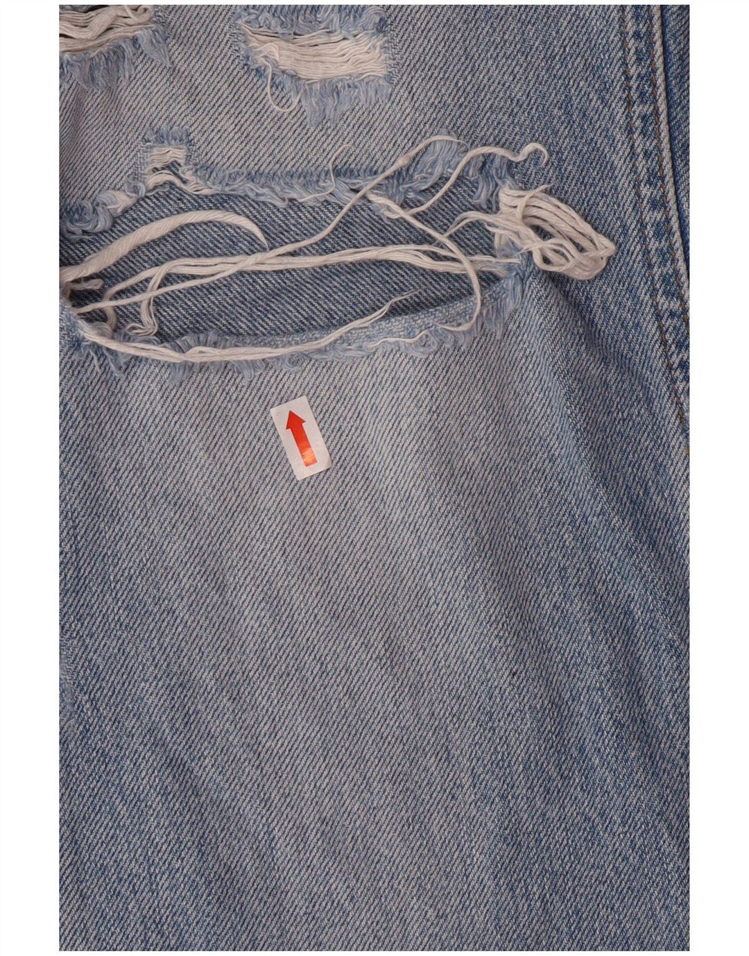 Zara Jean fuselé en détresse pour femme EU 36 XS W26 L27 Bleu Coton Grunge