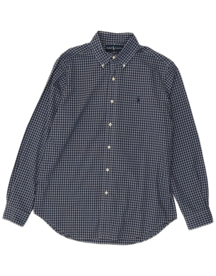 Ralph Lauren Chemise coupe classique pour homme en coton à carreaux bleu marine moyen