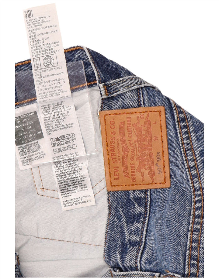 Levi's Femme 501 Jean droit W26 L30 Bleu Coton Années 90