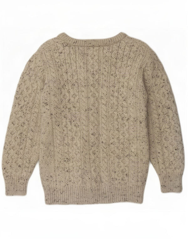 Aran Crafts Cardigan pour femme UK 10 Petite laine mouchetée grise