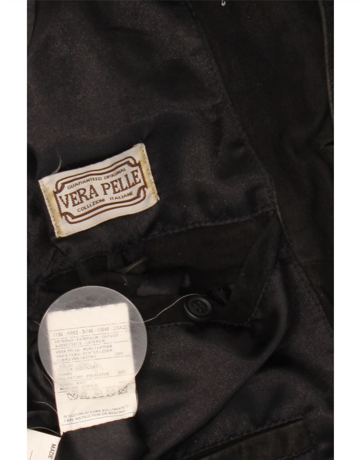 vintage Mens Suede Bomber Jacket UK 40 Grand Cuir Noir