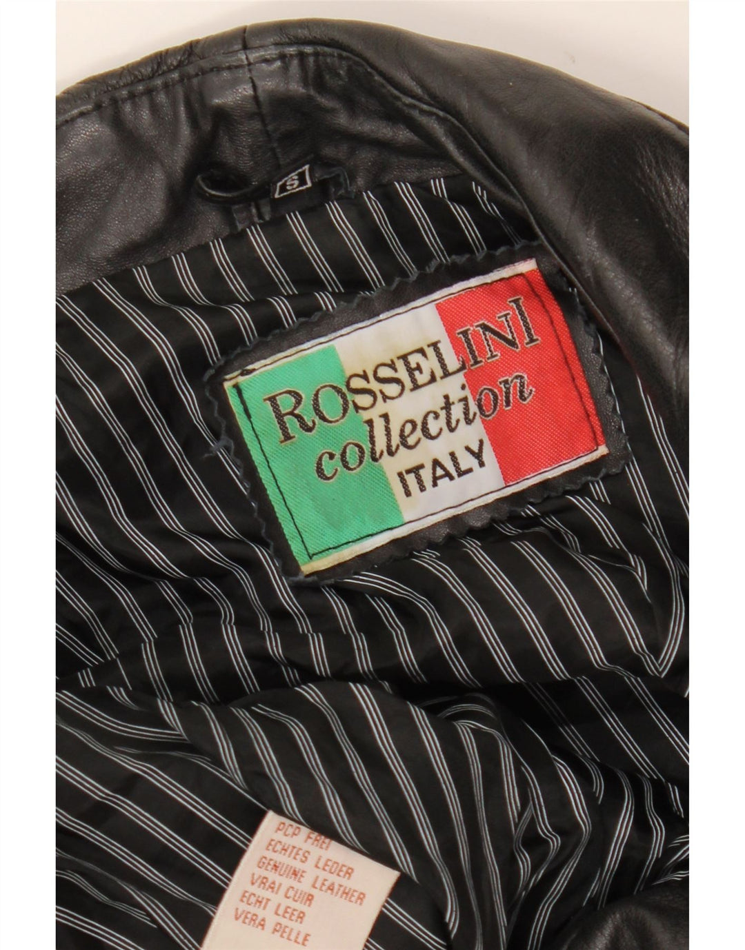 vintage Womens Crop Leather Biker Jacket UK 8 Petit cuir noir