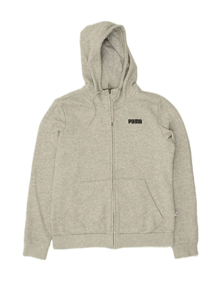 PUMA Womens Zip Hoodie Sweater UK 12 Medium  Grey Polyester Vintage Puma and Second-Hand Puma from Messina Hembry 