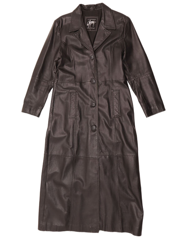 Gipsy Womens Trench Coat UK 18 XL Cuir Noir
