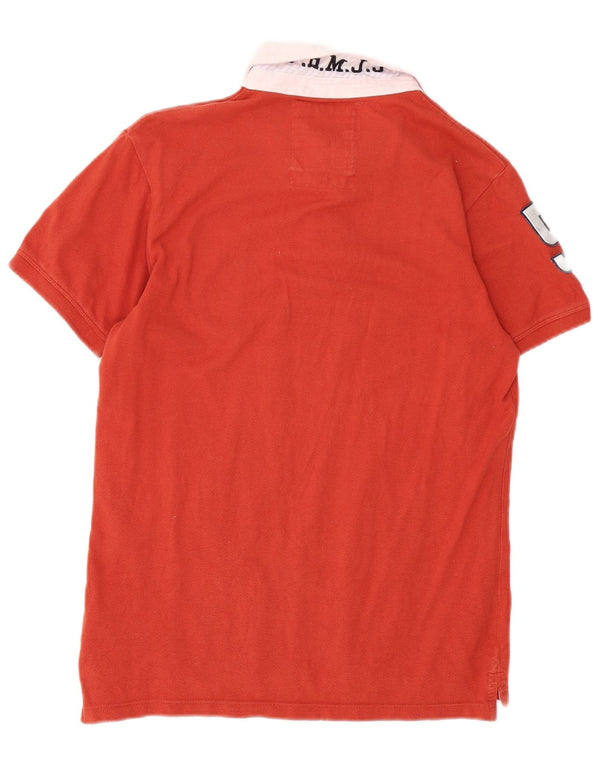 Jack & Jones Polo Rugby Graphique Homme Orange Moyen Coton Colorblock
