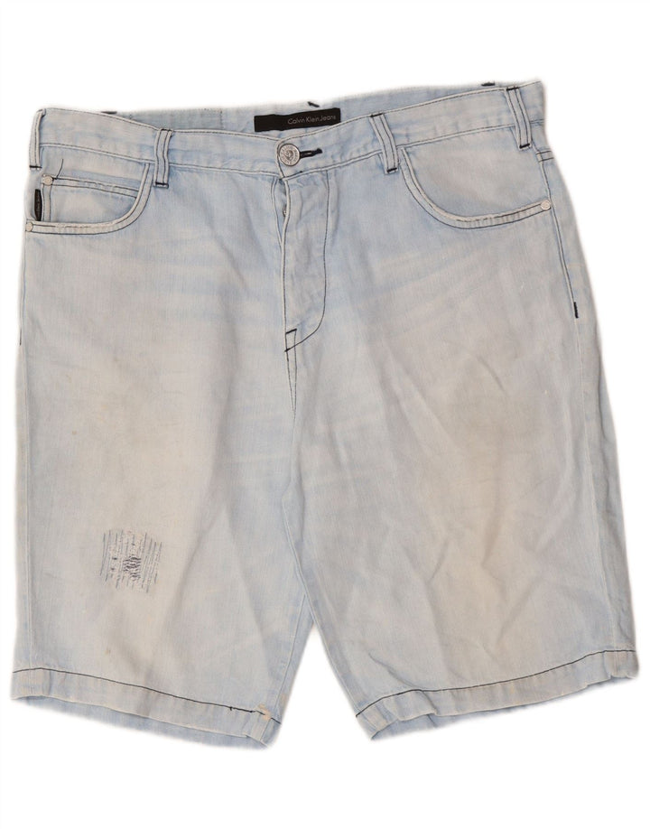 Calvin Klein Short en jean vieilli W36 pour homme Bleu Taille L