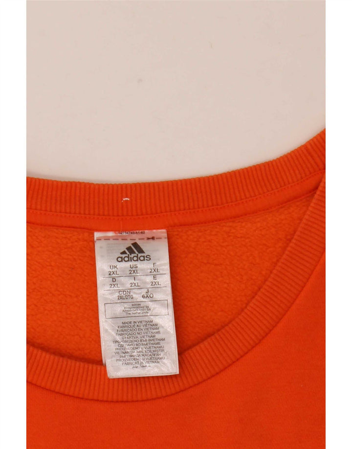Adidas Sweat-shirt graphique pour homme en coton orange 2XL