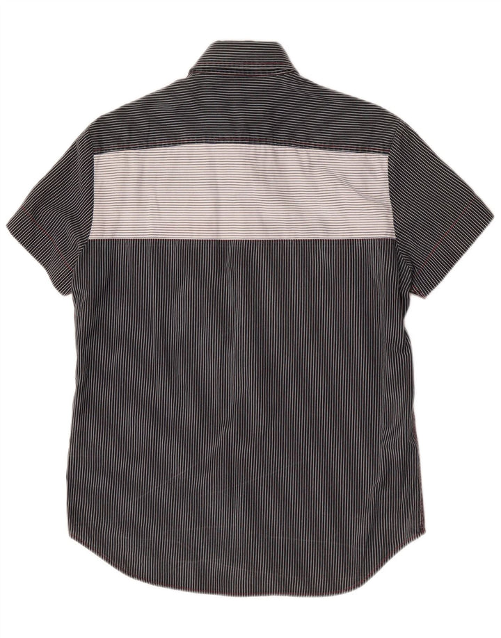 Replay Chemise Graphique à Manches Courtes Homme Noir Moyen Rayé Coton