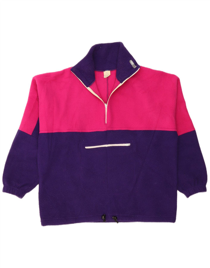 ALEXANDER Pull polaire à col zippé pour homme XL Violet Colorblock Polyester