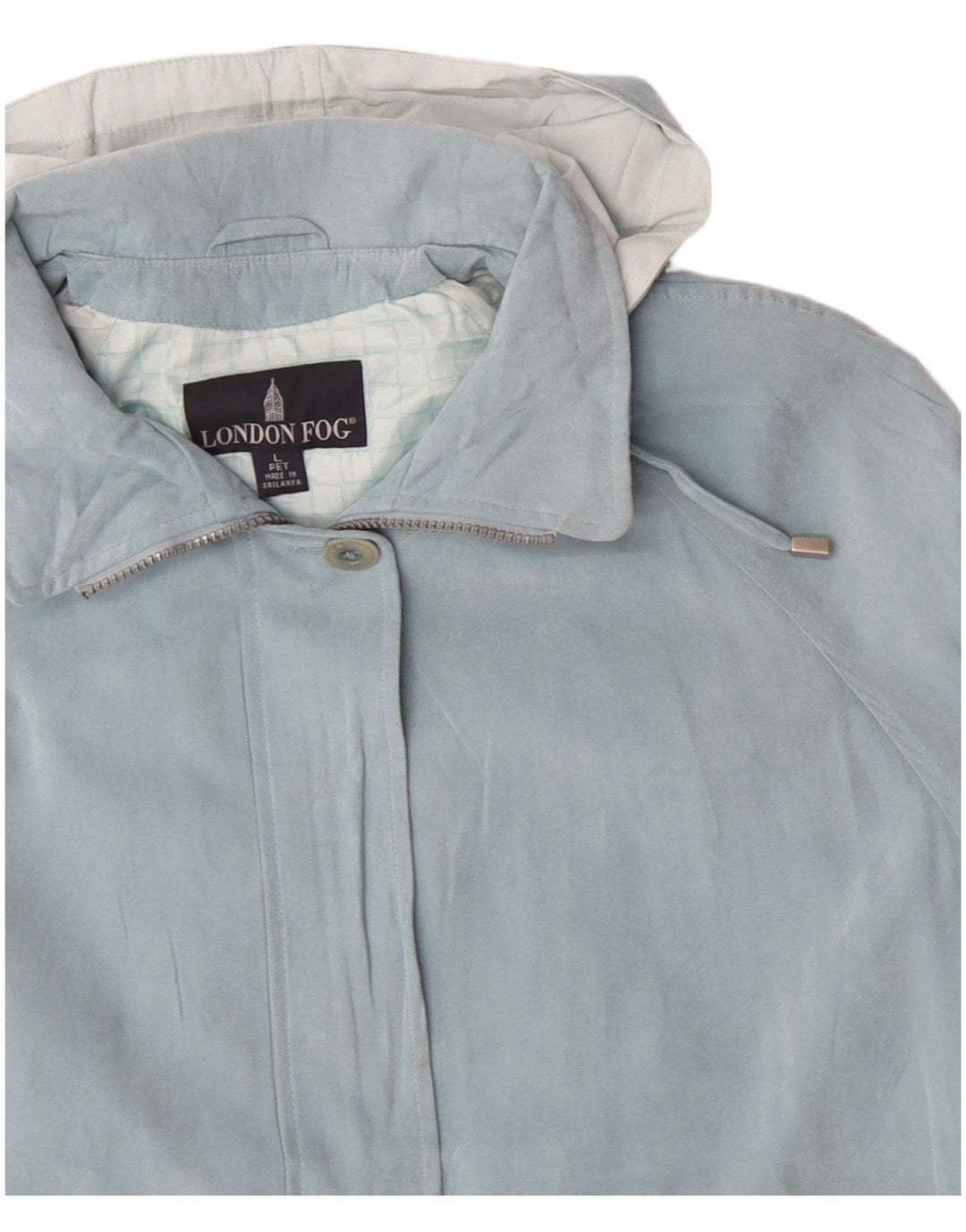 LONDON FOG Veste coupe-vent à capuche pour femme UK 16 Grand Bleu Polyester