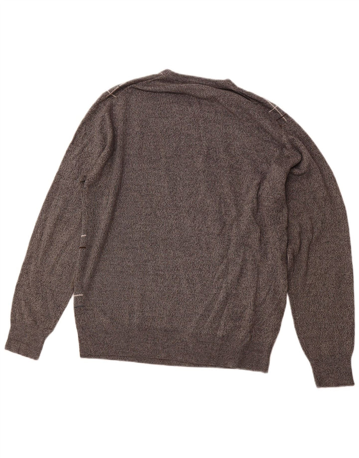 DOCKERS Pull Col Ras du Cou Homme Gris Moyen Carreaux Acrylique