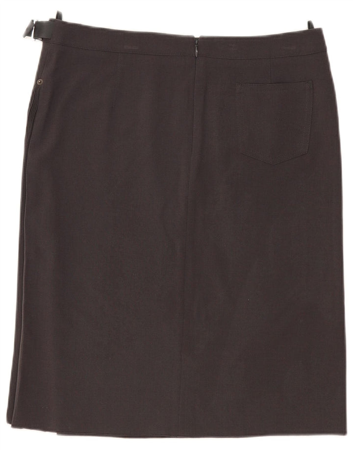 Armani Jupe droite pour femme UK 14 Large W32 Gris Polyester