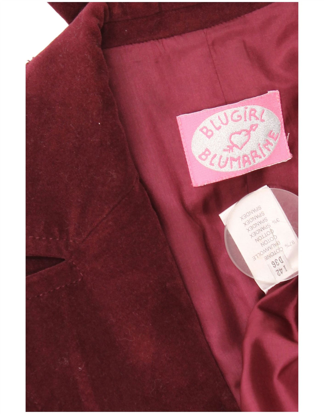 Blugirl Blumarine Veste blazer 1 bouton pour femme IT 42 Bordeaux moyen