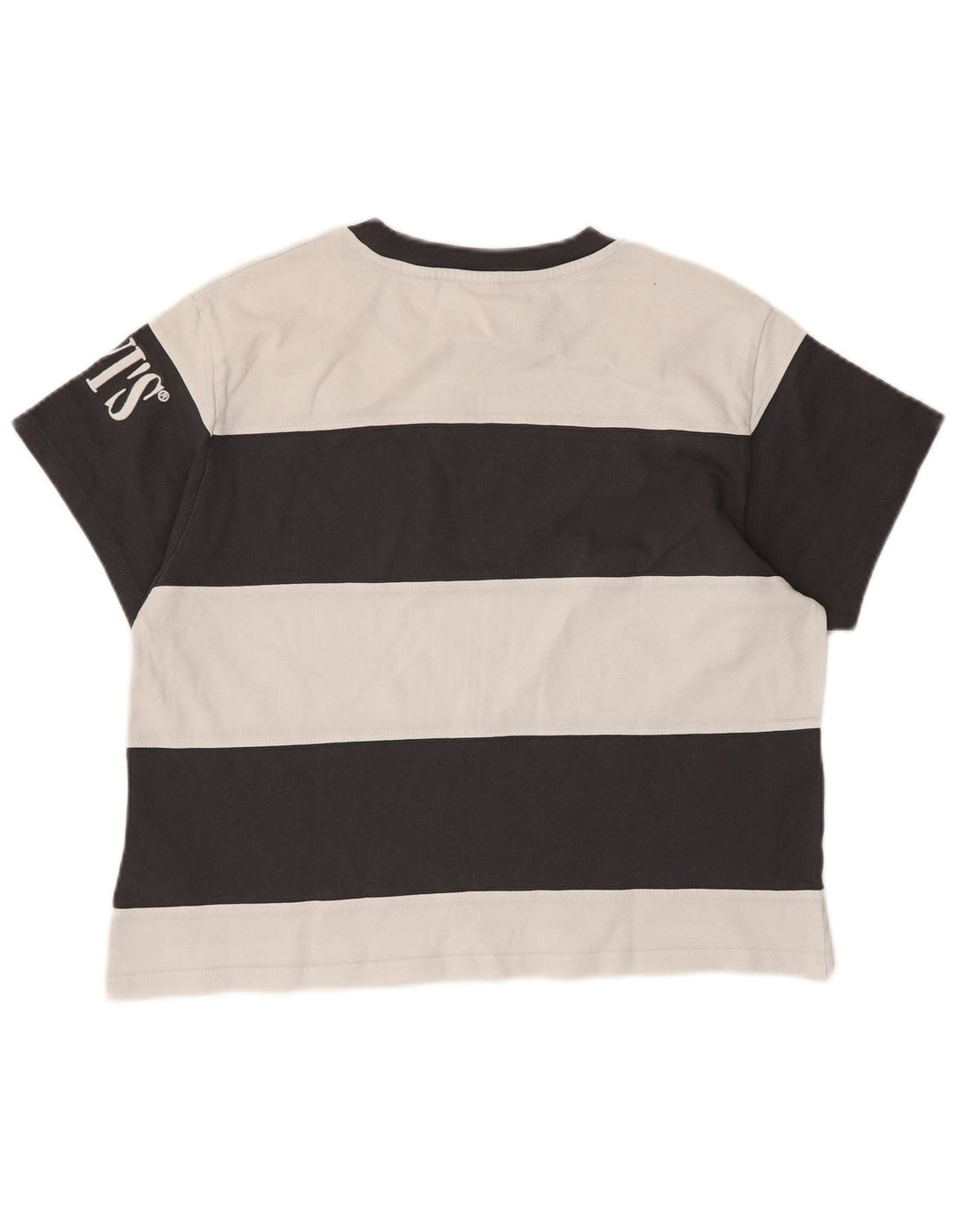 Levi's Femme Crop Oversize Graphic T-Shirt Top UK 6 XS Noir Rayé