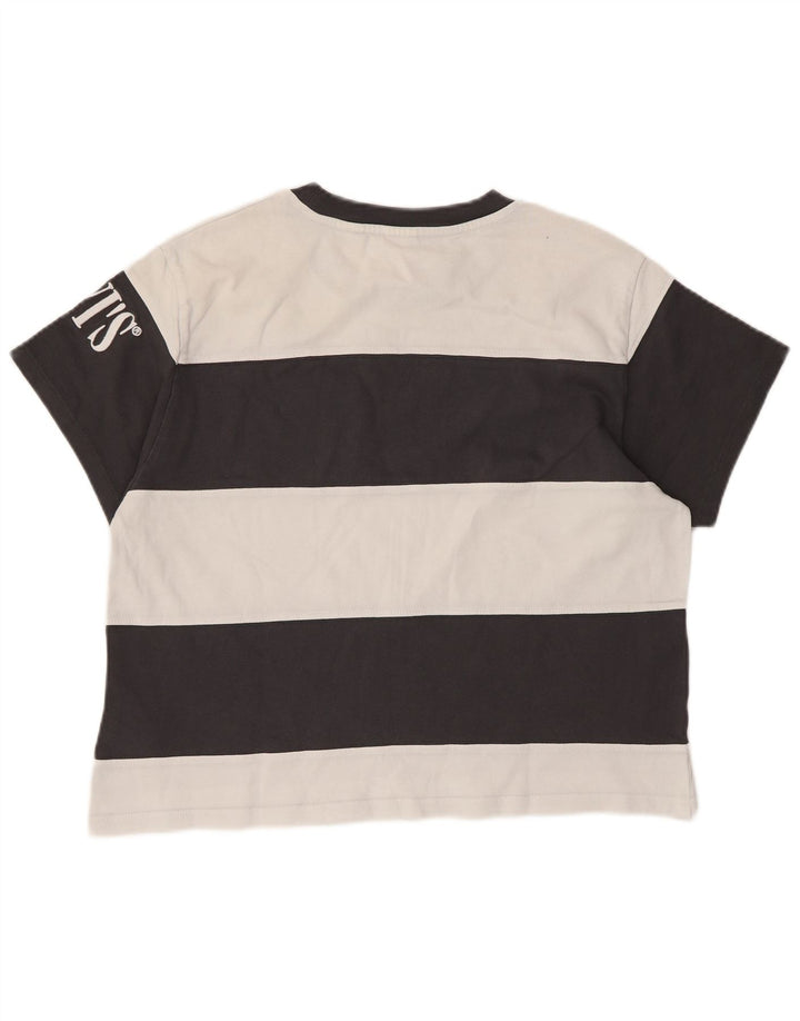 Levi's Femme Crop Oversize Graphic T-Shirt Top UK 6 XS Noir Rayé