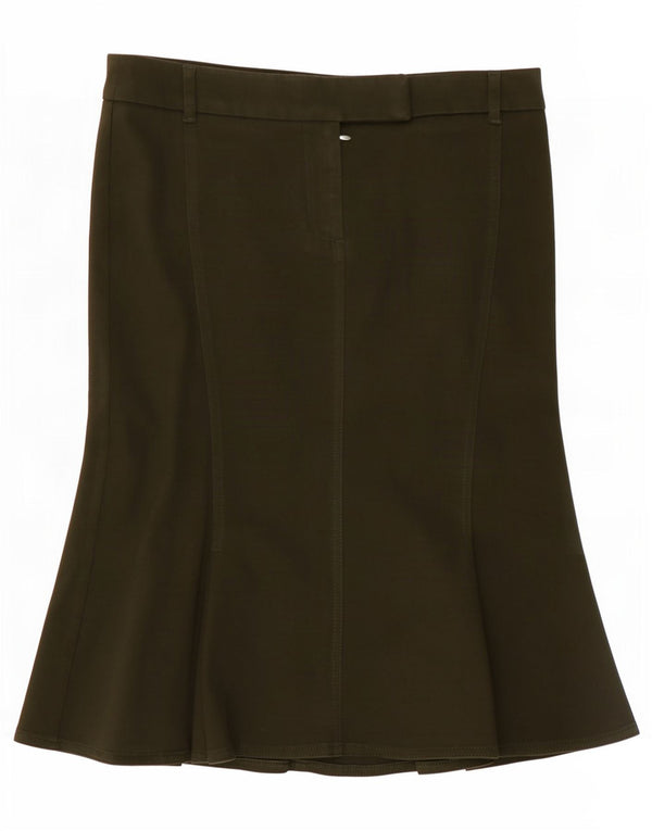 Trussardi Jupe Trompette IT 42 Medium W30 Kaki Coton Femme