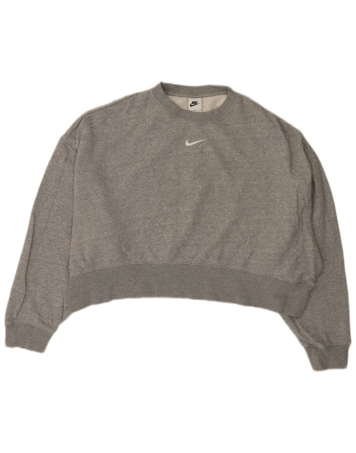 NIKE Sweat-shirt court surdimensionné pour femme UK 14 Coton gris moyen