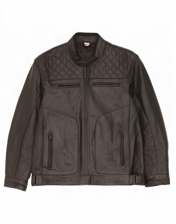 Texpeed Veste en cuir pour homme UK 40 Large Noir