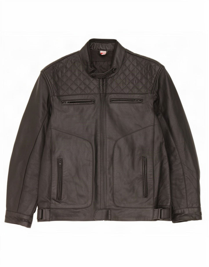Texpeed Veste en cuir pour homme UK 40 Large Noir