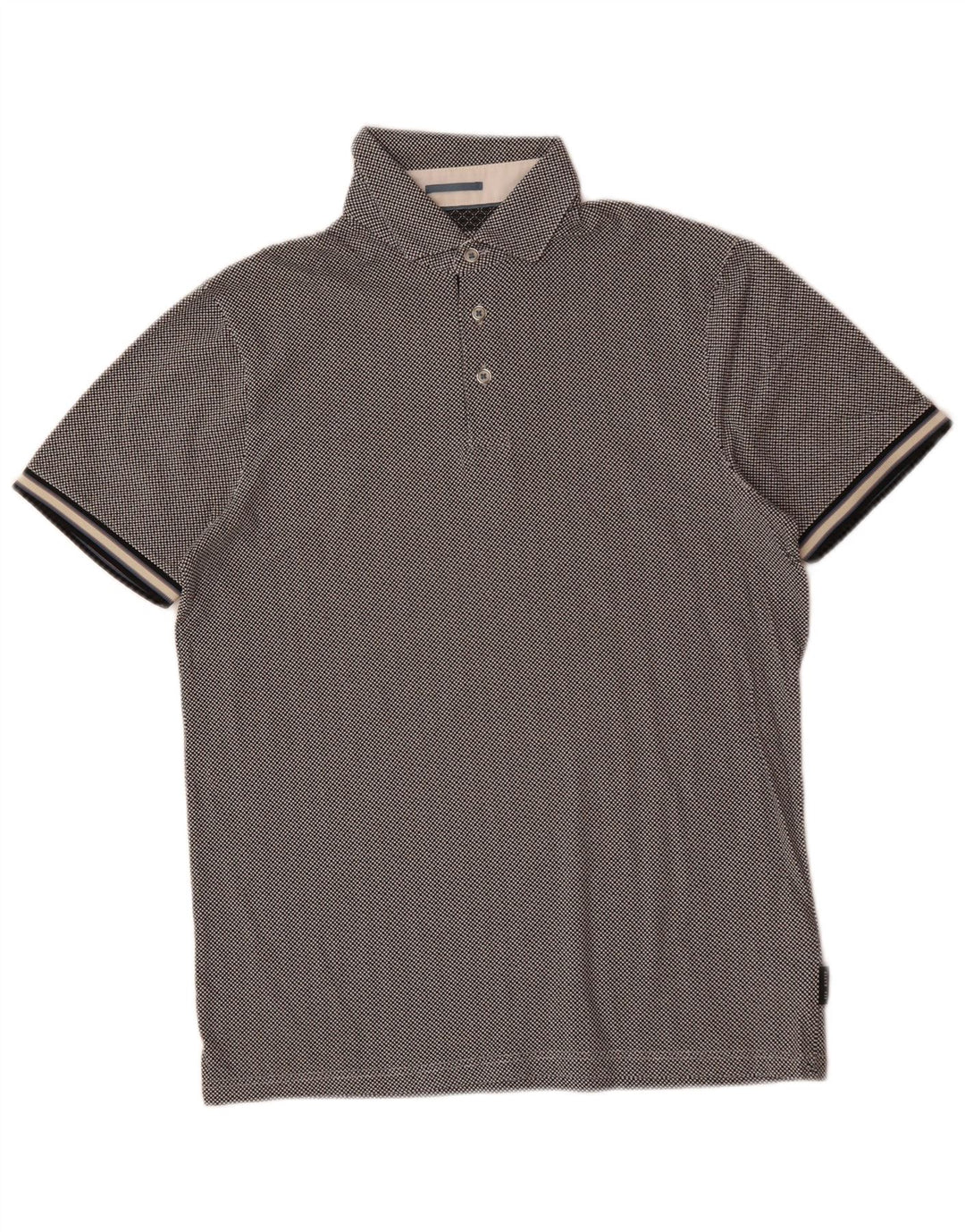 Ted Baker Polo Homme Taille 2 Petit Gris Carreaux Coton