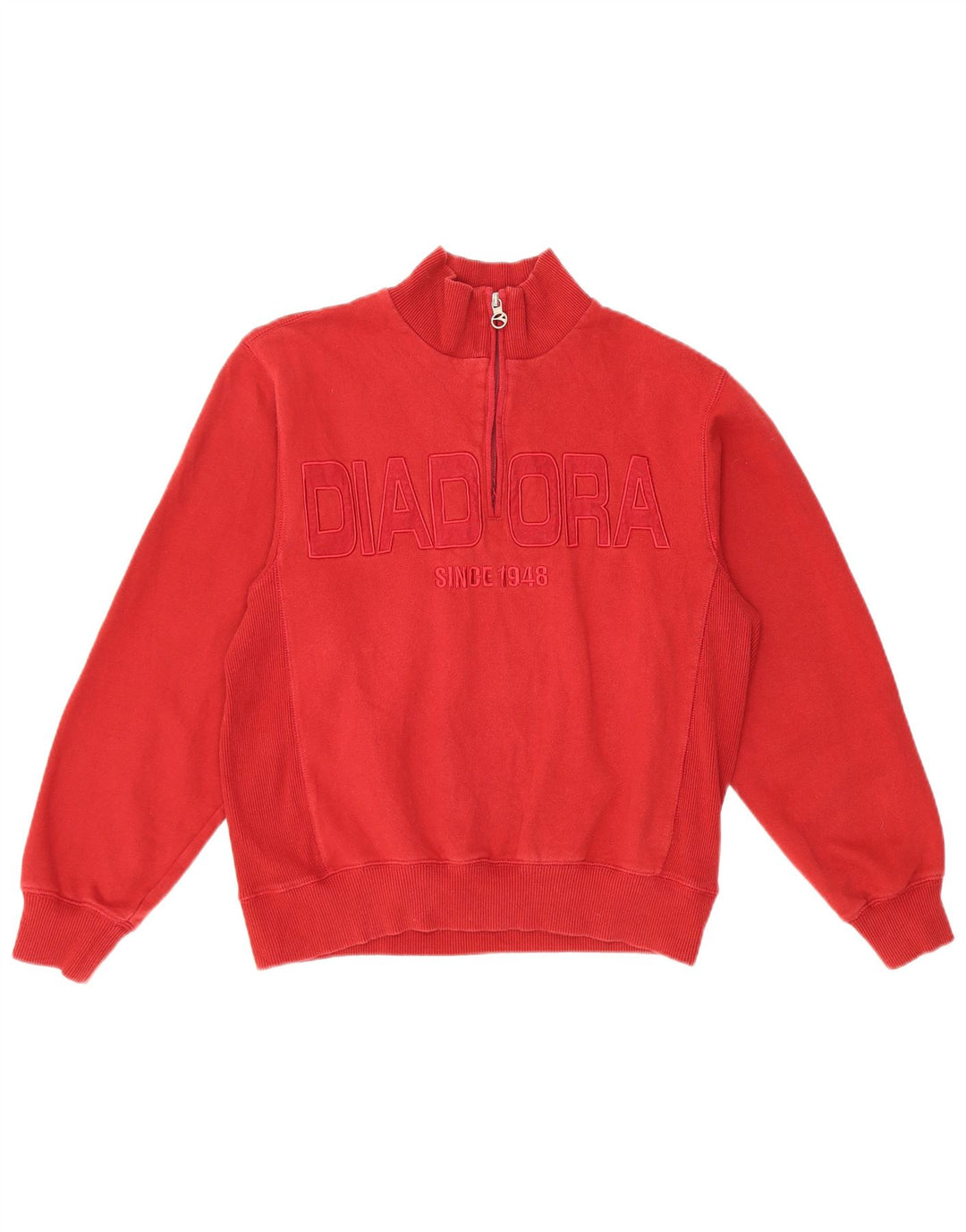 Diadora Sweat-shirt surdimensionné à col zippé pour femme UK 10 Petit Rouge