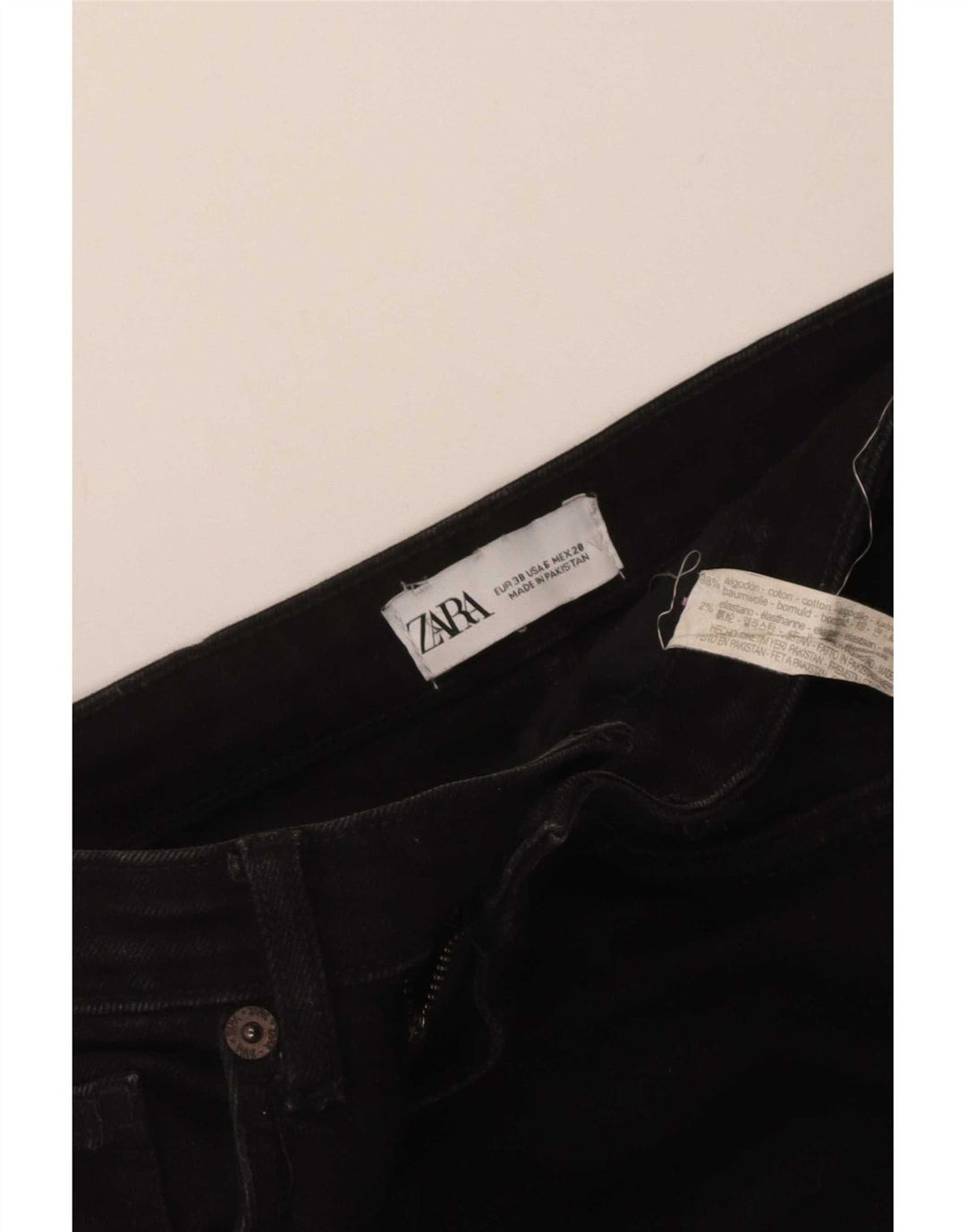 Zara Jean évasé femme EU 38 Small W28 L31 coton noir