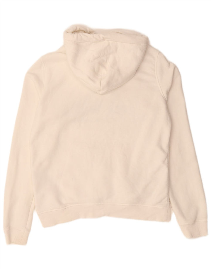 JACK WILLS Pull à capuche surdimensionné graphique pour femme UK 10 Petit coton blanc