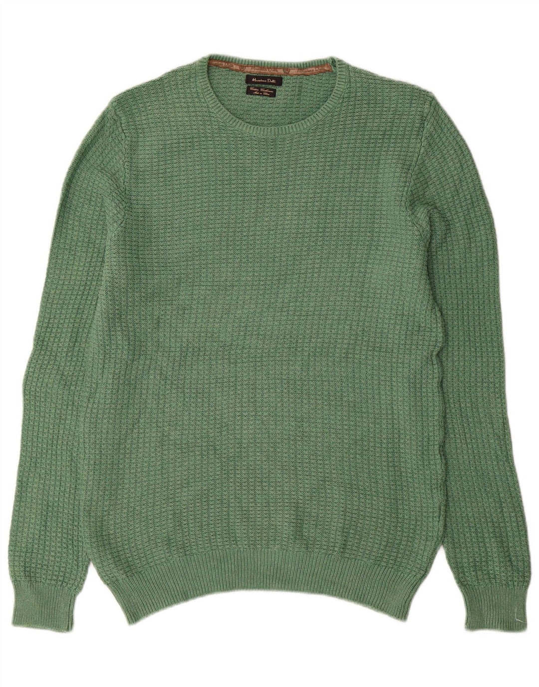 Massimo Dutti Pull Col Rond Homme Vert Moyen Coton