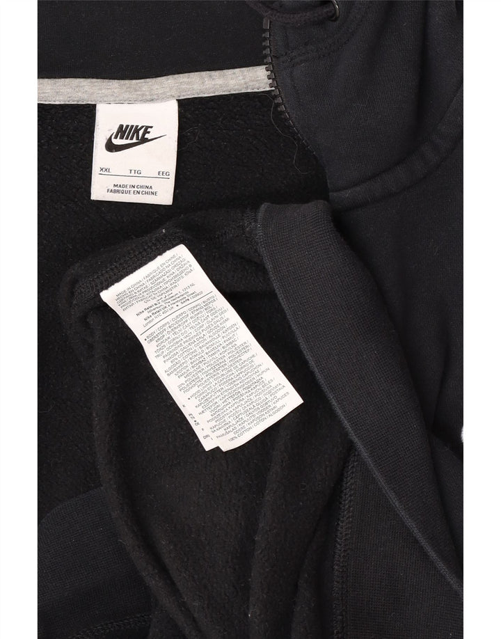 Nike Pull à capuche zippé pour homme 2XL en coton noir