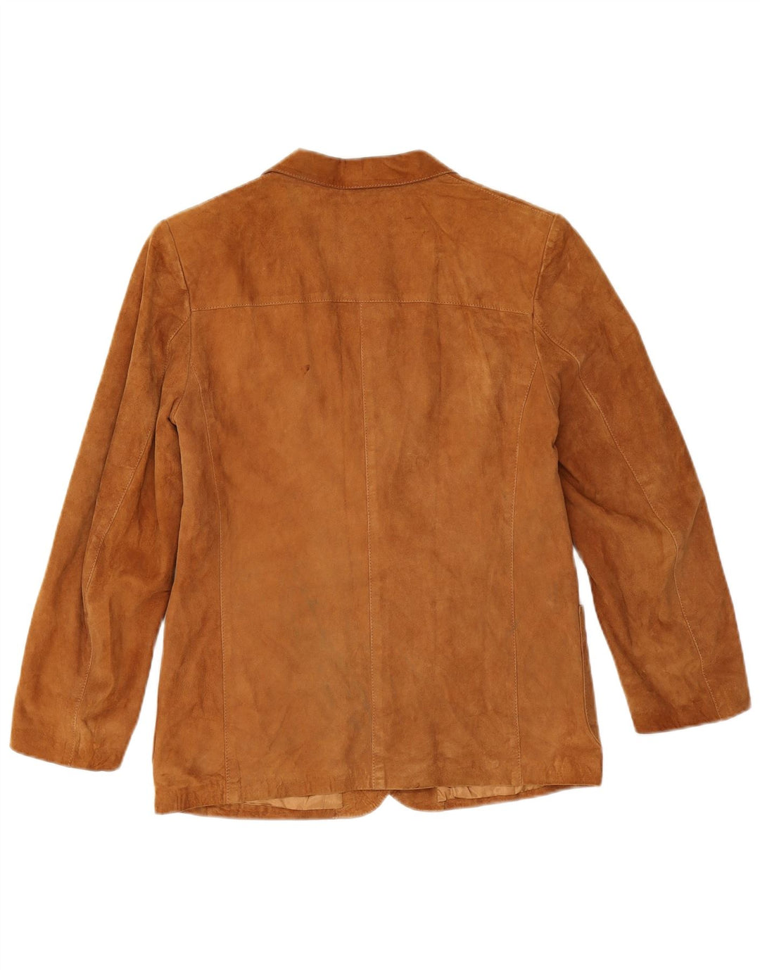 VINTAGE Veste blazer en daim à 2 boutons pour femme IT 46 Grand cuir marron