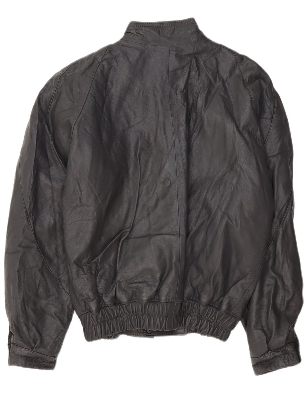 VINTAGE Veste en cuir homme UK 40 Grand cuir gris