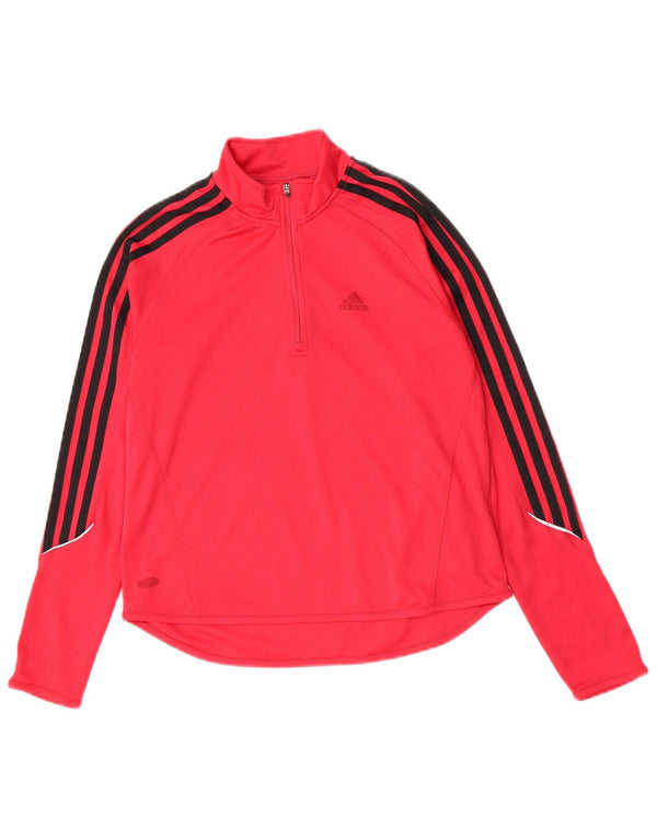 Adidas Haut de survêtement à col zippé pour femme UK 10 Petit Rose Polyester