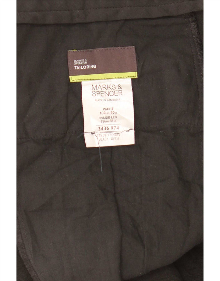 Marks & Spencer Pantalon de costume droit sur mesure pour homme W40 L31 Noir