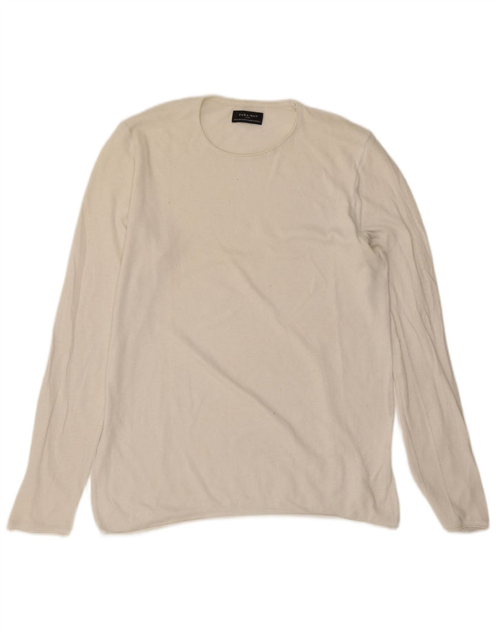Zara Homme Top Manches Longues Coton Blanc Moyen