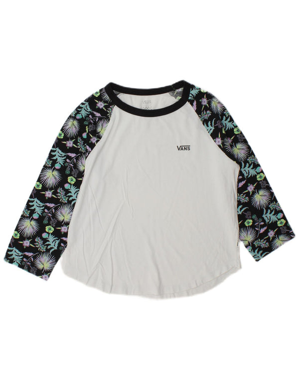 Vans Haut à manches 3/4 pour femme UK 14 Medium Blanc Colourblock