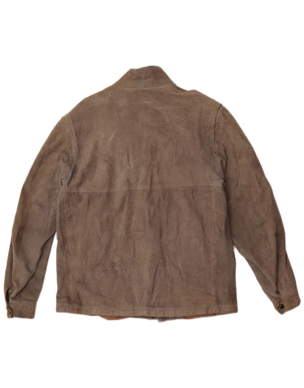 veste en daim homme vintage UK 38 gris moyen